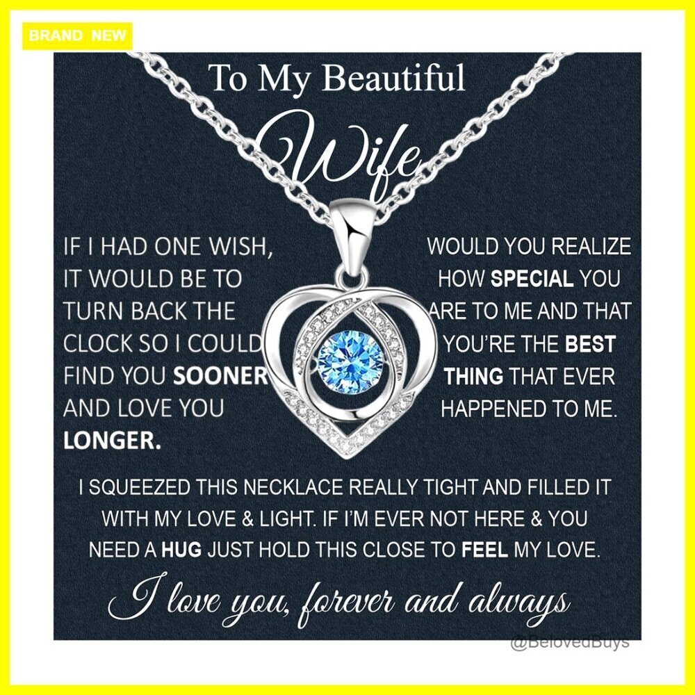 Sterling Silver Cubic Zirconia Pendant Necklace with Gift Box